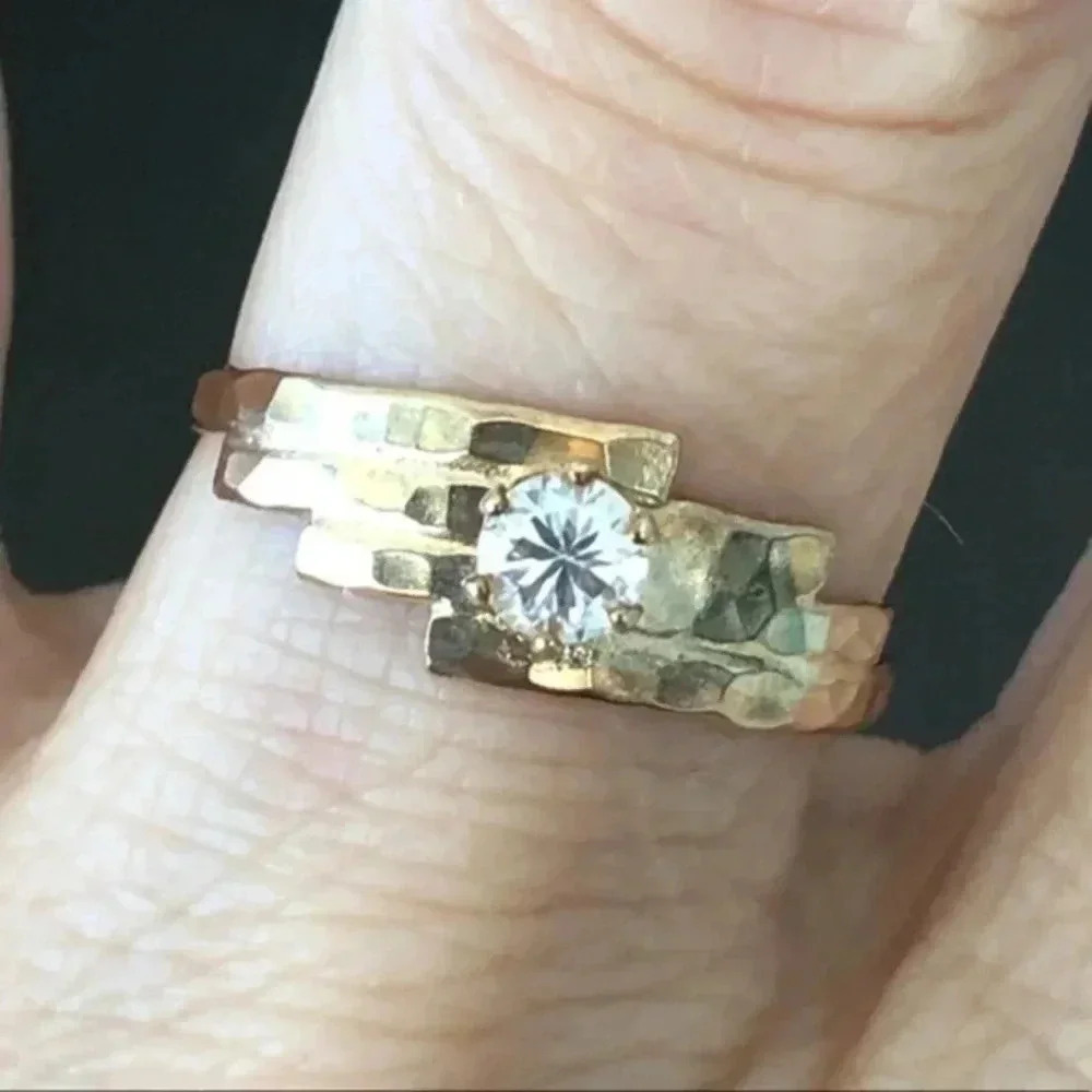 SIZE 9 14k Gold Filled Austrian Crystal Wedding Ring NWT